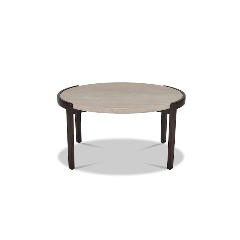 Table basse ronde en pierre - 35 x 18 x 35