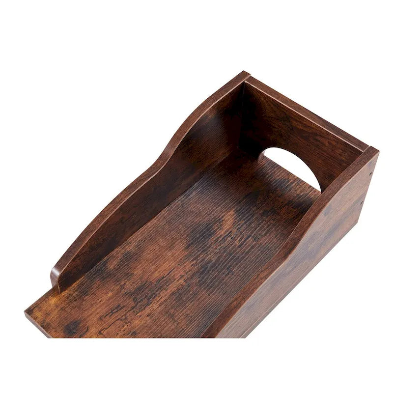 Bureau d'ordinateur incurvé traditionnel avec plateau de clavier, étagères de rangement et tiroir pour appareils pour petit bureau à domicile ou salle d'étude