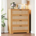Commode 4 tiroirs pour chambre, commode en rotin