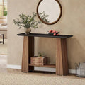 Console-canapé de style Mid-Century Modern de 120 cm avec rangement pour entrée - 120 cm L x 35 cm P x 90 cm H