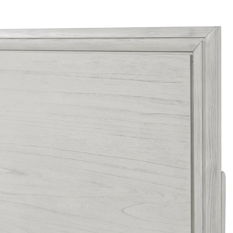 Lit en panneaux de bois blanc rustique