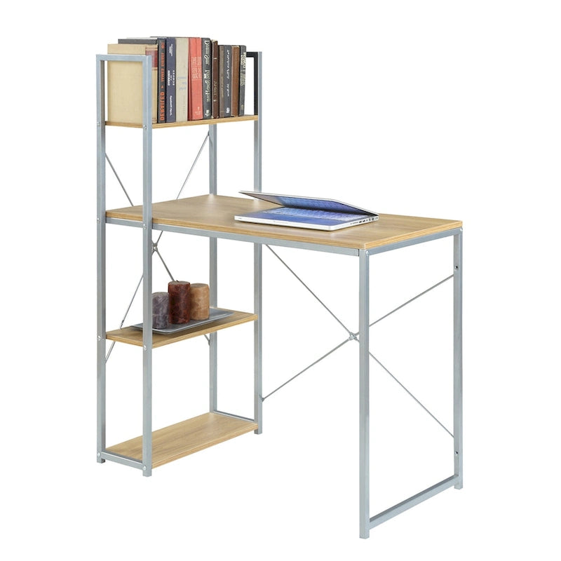 Poste de travail de bureau avec étagères
