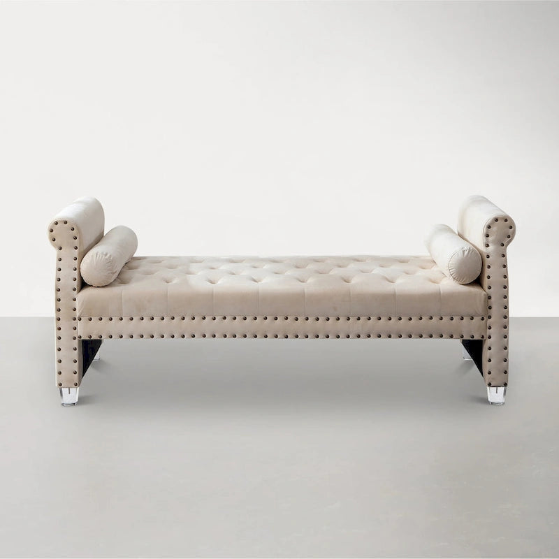 Viggo Rolled Arm Tufted Chaise Lounge