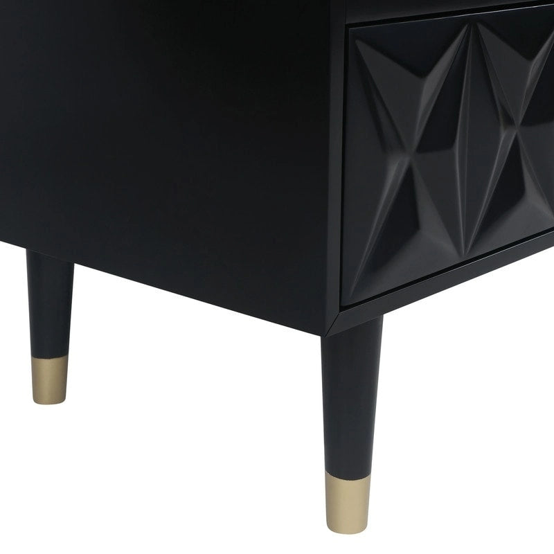 Commode 6 tiroirs style glamour à texture géométrique