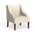 Fauteuil d'appoint crème avec accoudoirs incurvés