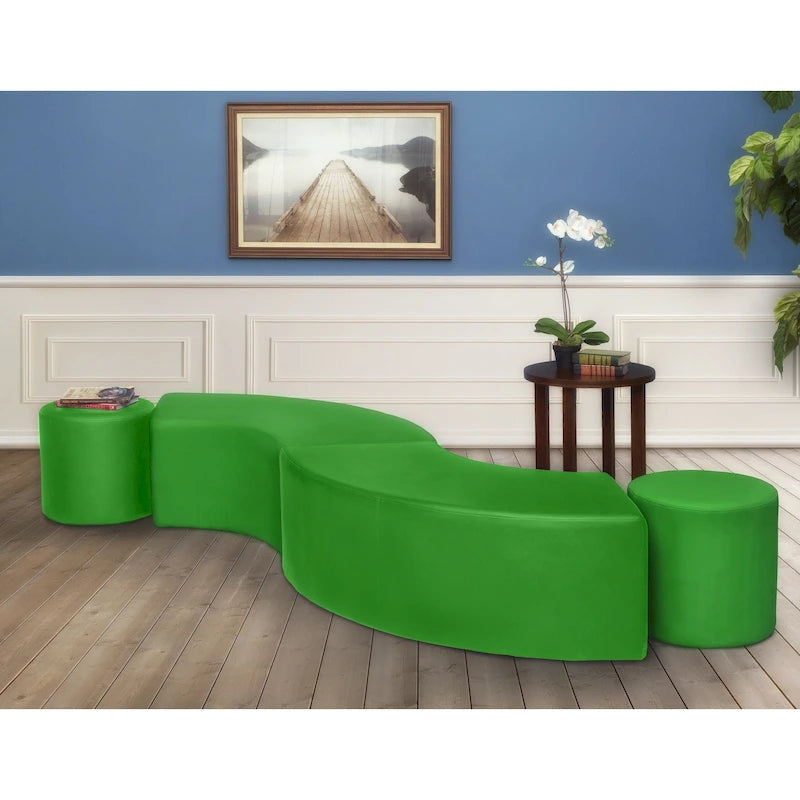 Pouf d'intérieur incurvé (Lot de 2)