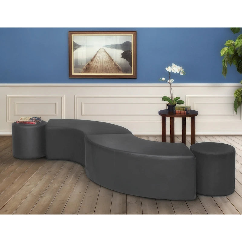 Pouf d'intérieur incurvé (Lot de 2)