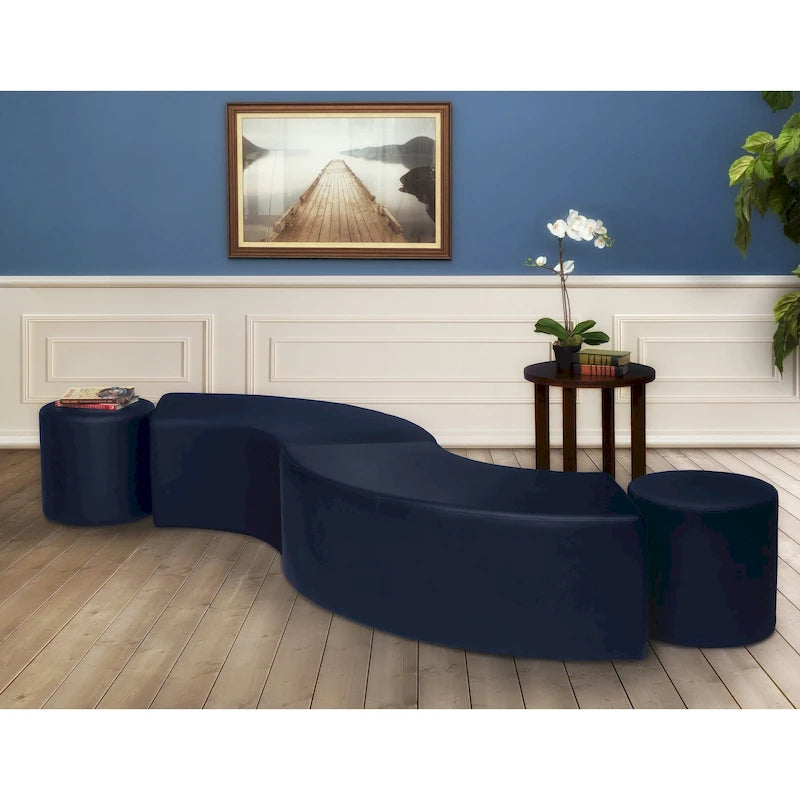 Pouf d'intérieur incurvé (Lot de 2)