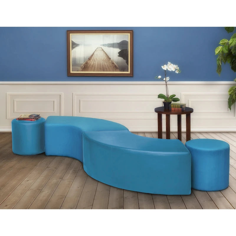 Pouf d'intérieur incurvé (Lot de 2)