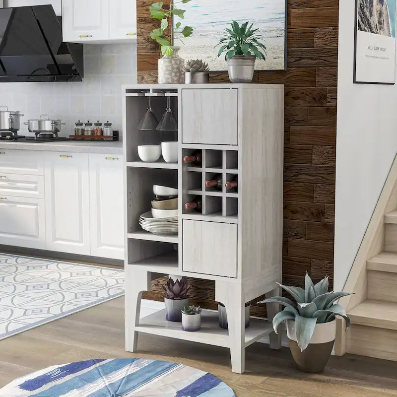 Furniture of America Cregg Contemporary 4-shelf Buffet with Wine Rack