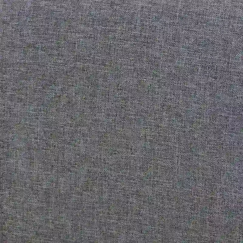 Lit plateforme en tissu gris et bois de noyer cendré de style Mid-Century Modern