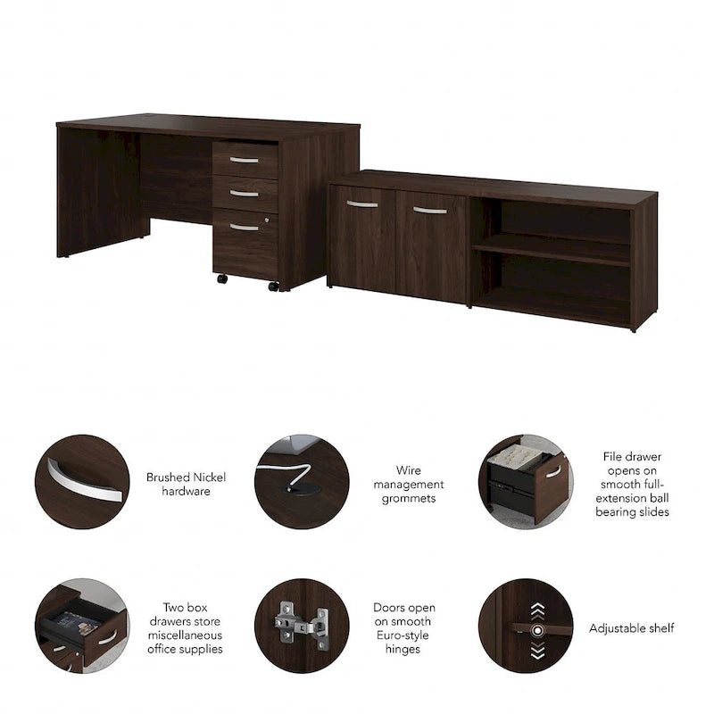 Bureau de 60 pouces (avec retour et caisson)