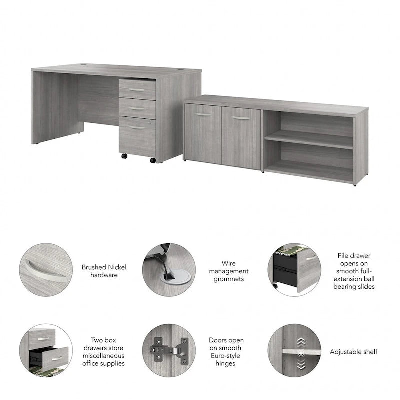 Bureau de 60 pouces (avec retour et caisson)