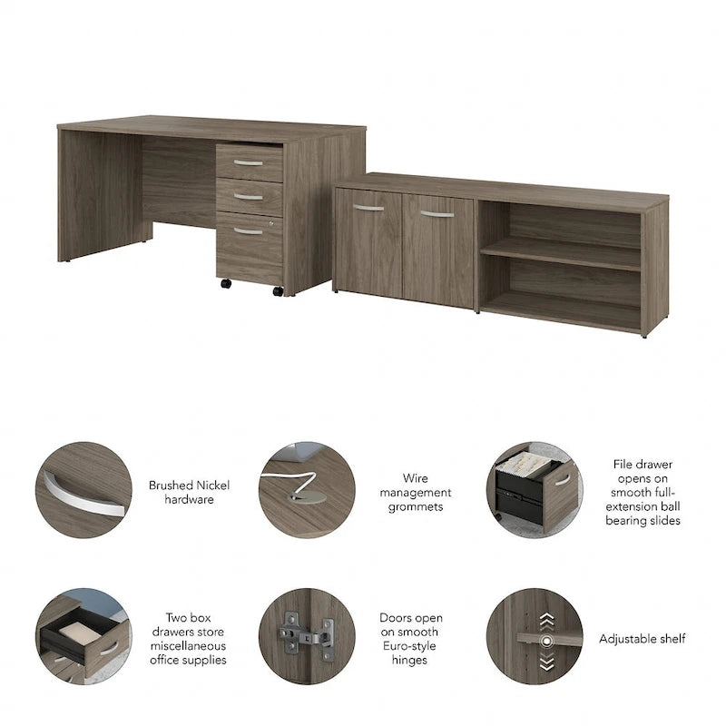 Bureau de 60 pouces (avec retour et caisson)