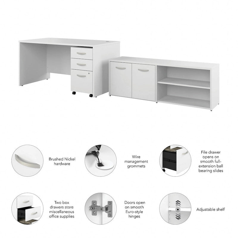 Bureau de 60 pouces (avec retour et caisson)