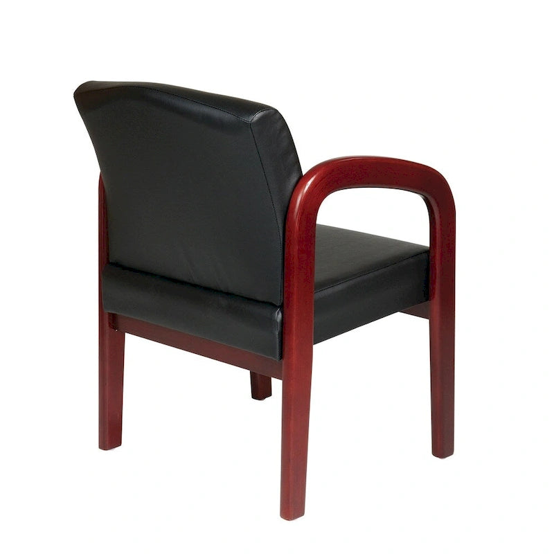Chaise visiteur en bois finition cerisier