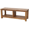 Banc TV en bois d'acacia massif, meuble multimédia pour salon, capacité de charge de 68 kg