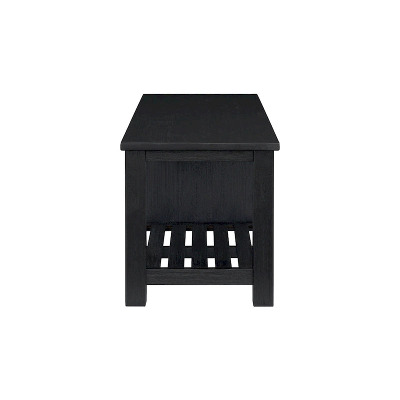 Banc TV en bois d'acacia massif, meuble multimédia pour salon, capacité de charge de 68 kg
