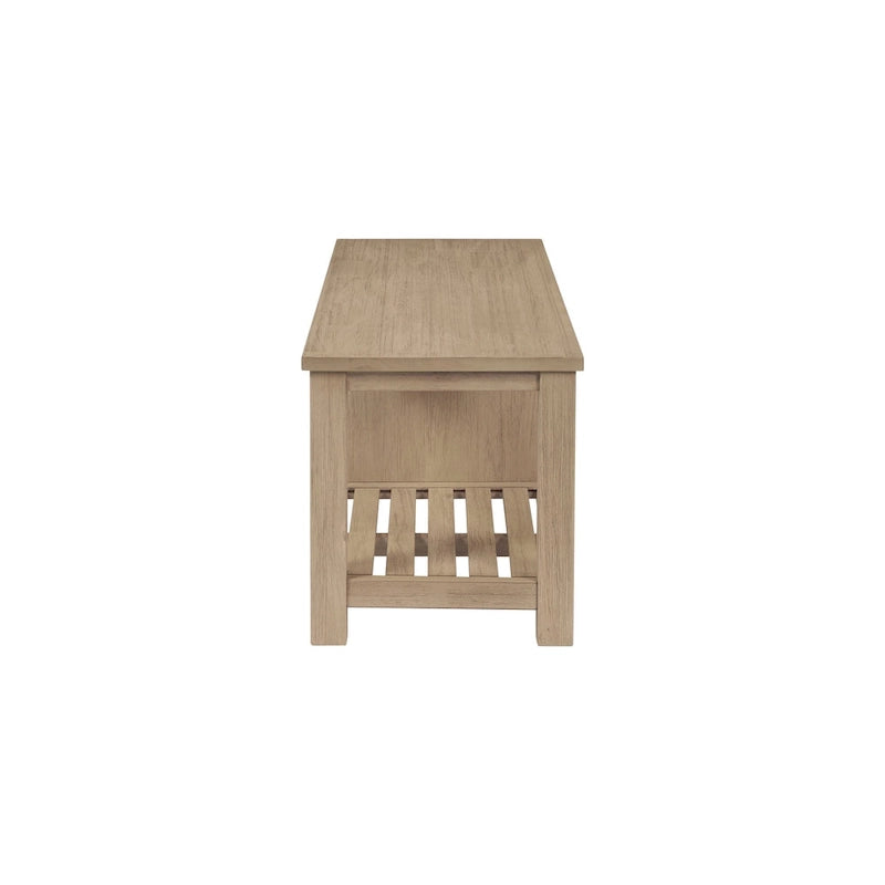 Banc TV en bois d'acacia massif, meuble multimédia pour salon, capacité de charge de 68 kg