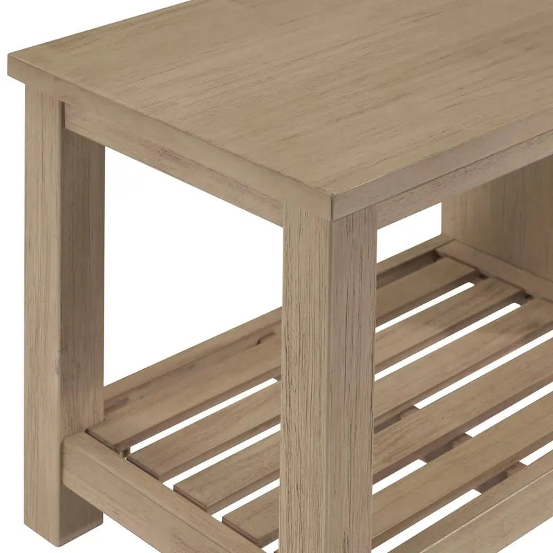 Banc TV en bois d'acacia massif, meuble multimédia pour salon, capacité de charge de 68 kg