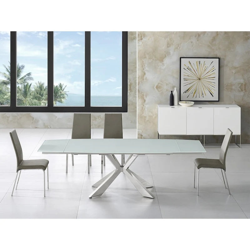 Lot de 2 chaises de salle à manger en cuir pleine fleur couleur taupe