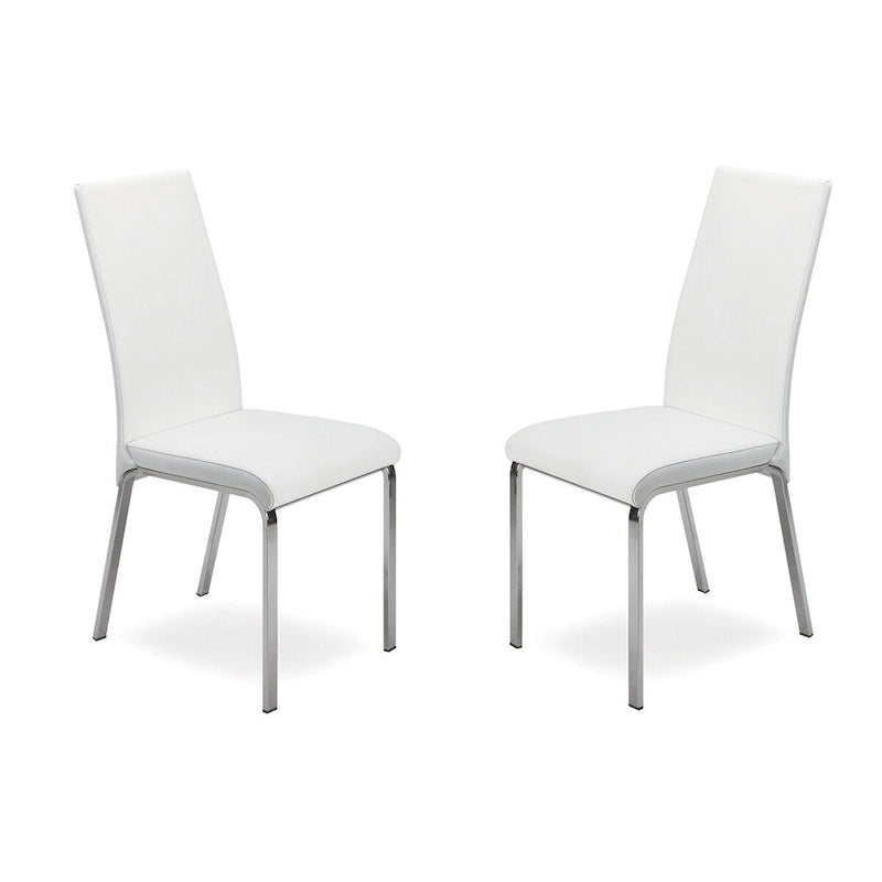 Lot de 2 chaises de salle à manger en cuir pleine fleur couleur taupe