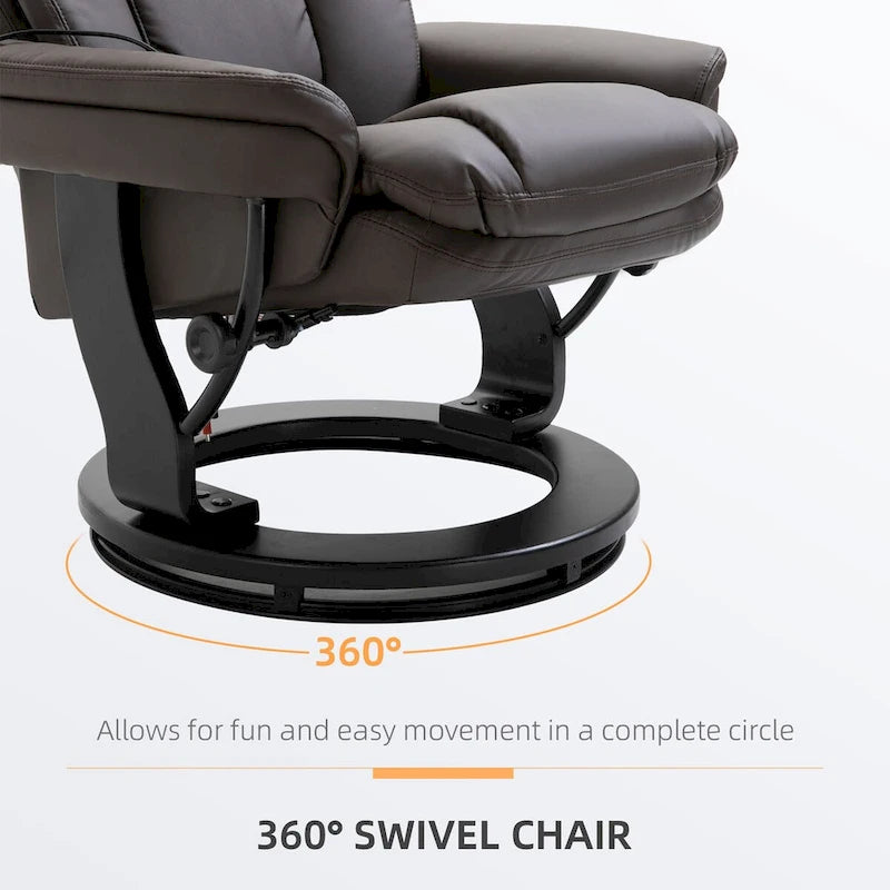 Fauteuil de massage inclinable en cuir synthétique avec repose-pieds