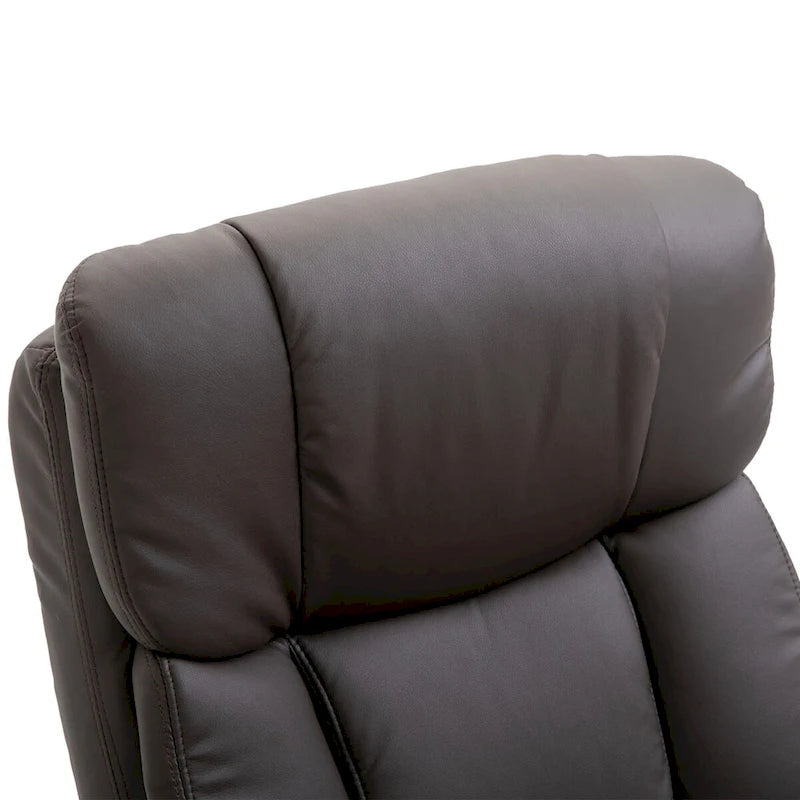 Fauteuil de massage inclinable en cuir synthétique avec repose-pieds