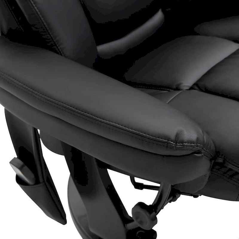 Fauteuil de massage inclinable en cuir synthétique avec repose-pieds