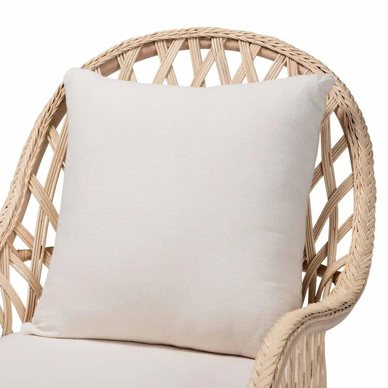 Fauteuil Bohème en Rotin Tressé Ivoire