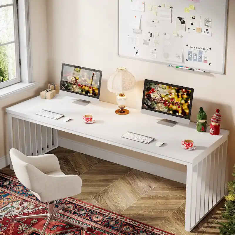 78.7-Inch 2 Person Computer Desk, Wood Writing Executive Desk for Home Office